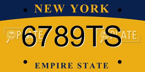 6789TS New York License Plate