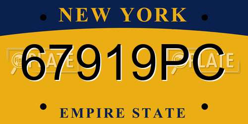 67919PC New York License Plate