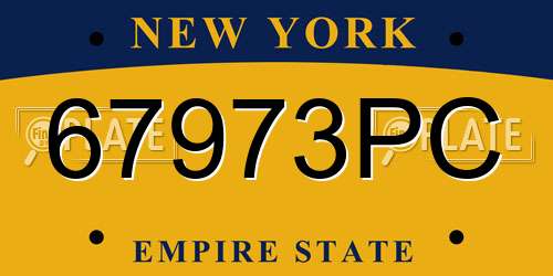 67973PC New York License Plate