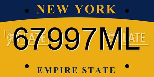 67997ML New York License Plate
