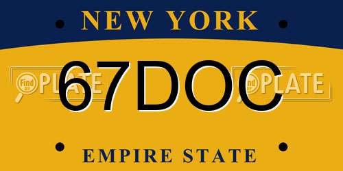 67DOC New York License Plate