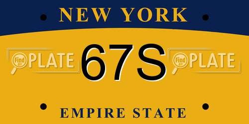67S New York License Plate