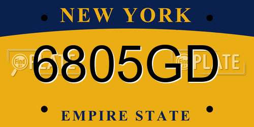 6805GD New York License Plate