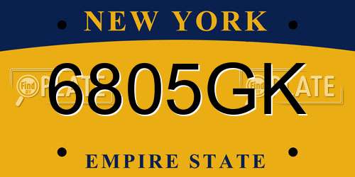 6805GK New York License Plate