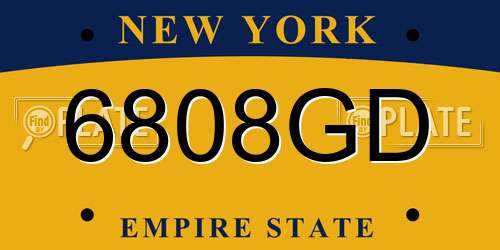 6808GD New York License Plate