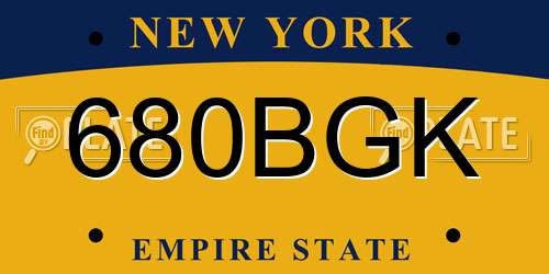 680BGK New York License Plate