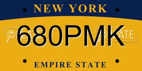 680PMK New York License Plate