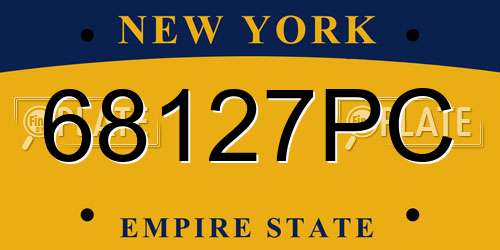 68127PC New York License Plate
