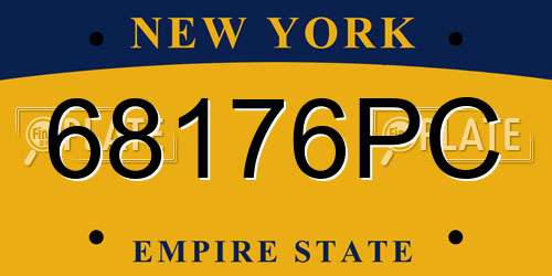 68176PC New York License Plate
