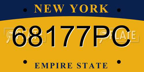 68177PC New York License Plate