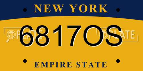 6817OS New York License Plate