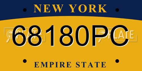 68180PC New York License Plate