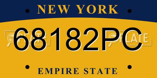 68182PC New York License Plate