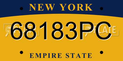 68183PC New York License Plate