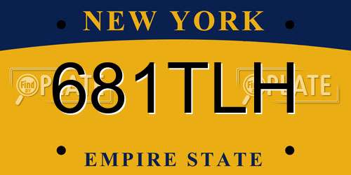 681TLH New York License Plate