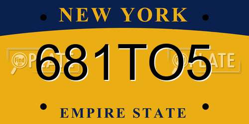 681TO5 New York License Plate