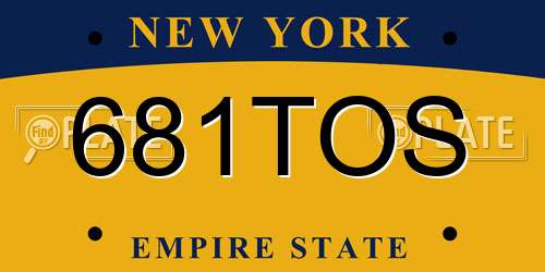 681TOS New York License Plate