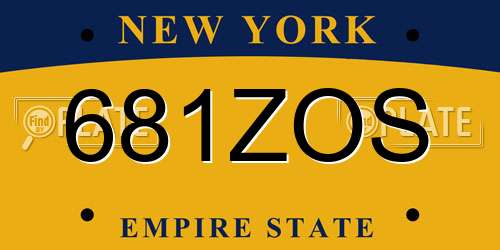 681ZOS New York License Plate
