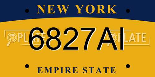 6827AI New York License Plate