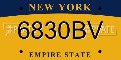 6830BV New York License Plate