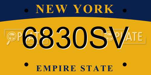 6830SV New York License Plate