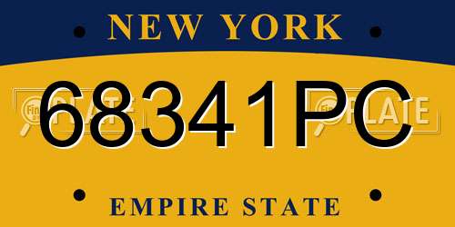 68341PC New York License Plate