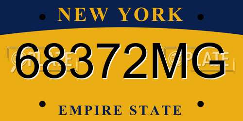 68372MG New York License Plate