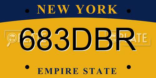 683DBR New York License Plate
