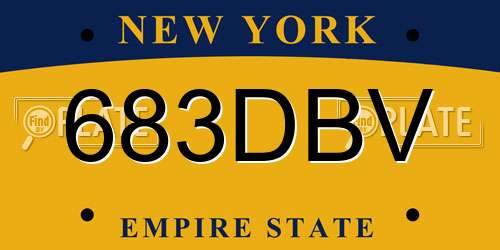 683DBV New York License Plate