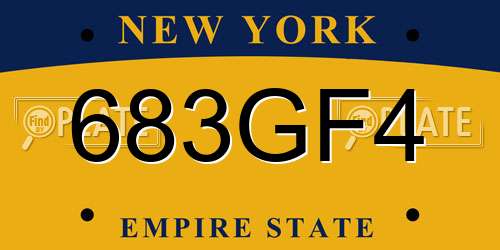683GF4 New York License Plate