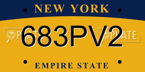 683PV2 New York License Plate