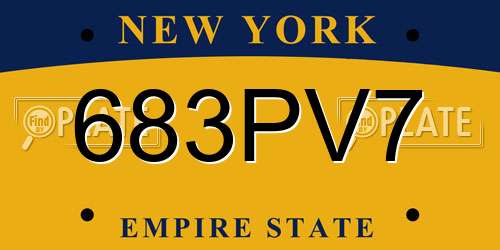 683PV7 New York License Plate