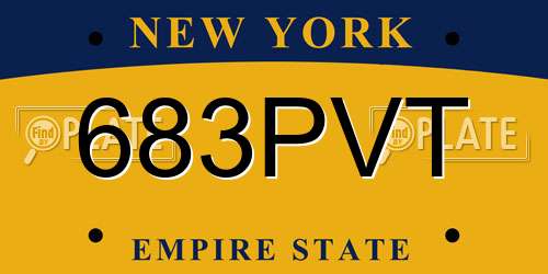 683PVT New York License Plate