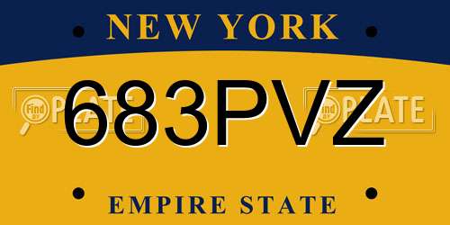 683PVZ New York License Plate