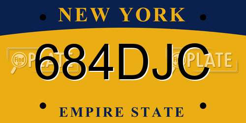 684DJC New York License Plate