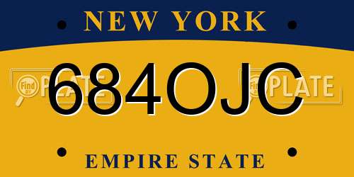 684OJC New York License Plate