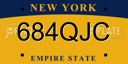 684QJC New York License Plate