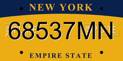 68537MN New York License Plate