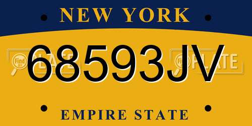 68593JV New York License Plate