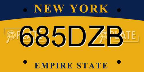 685DZB New York License Plate