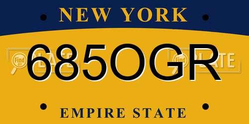 685OGR New York License Plate