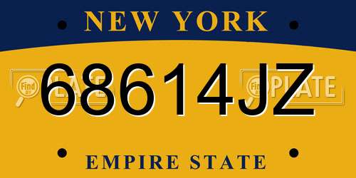 68614JZ New York License Plate