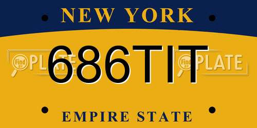 686TIT New York License Plate