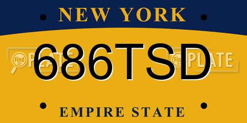 686TSD New York License Plate
