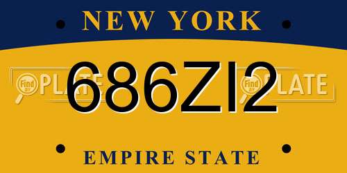 686ZI2 New York License Plate