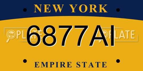 6877AI New York License Plate