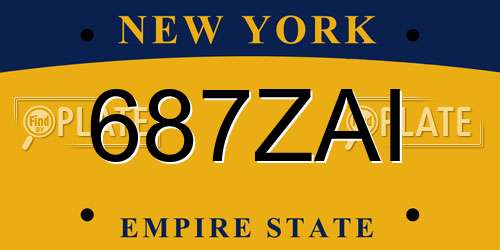 687ZAI New York License Plate