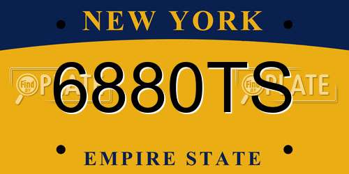 6880TS New York License Plate