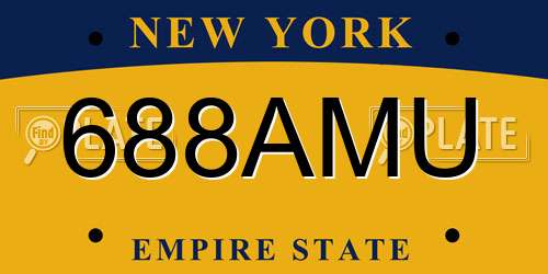 688AMU New York License Plate