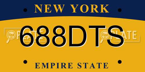 688DTS New York License Plate